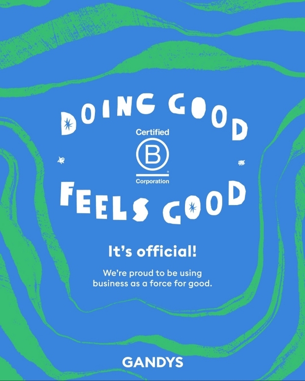 Lifestyle brand Gandy's achieves B Corp status